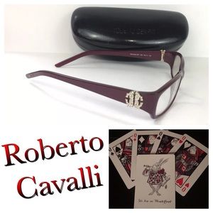 Roberto Cavalli Melanippo Eye Glasses Crystal Logo